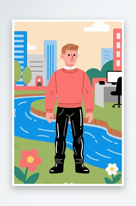 男人男子帅哥矢量插画图形-众图网