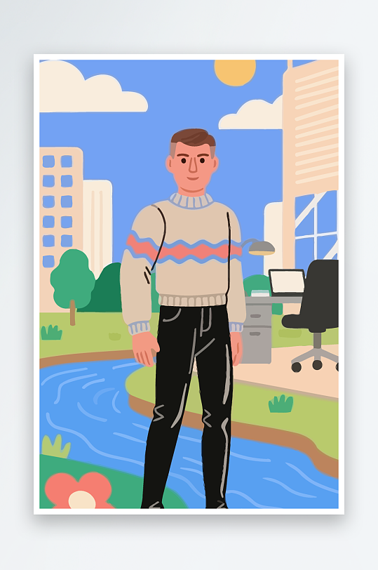 男人男子帅哥矢量插画图形-众图网