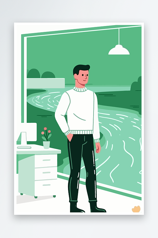 男人男子帅哥矢量插画图形-众图网