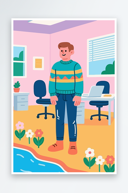 男人男子帅哥矢量插画图形-众图网