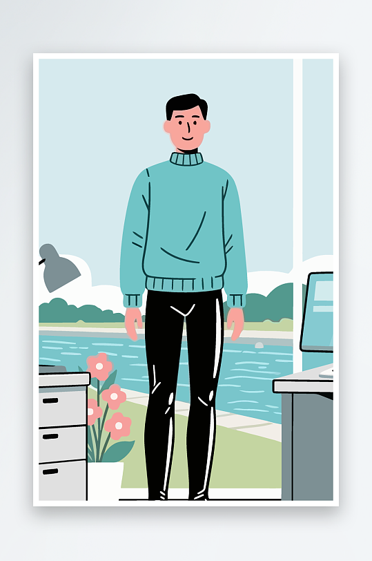 男人男子帅哥矢量插画图形-众图网