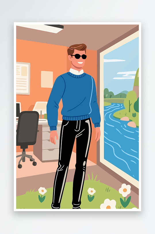 男人男子帅哥矢量插画图形元素-众图网