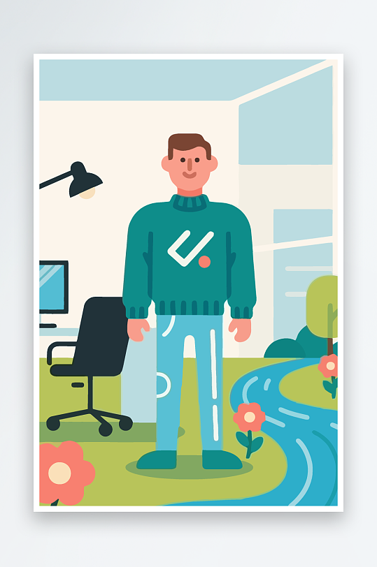 男人男子帅哥矢量插画图形元素-众图网