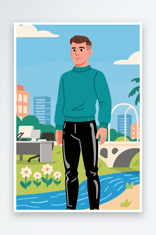 男人男子帅哥矢量插画图形元素-众图网