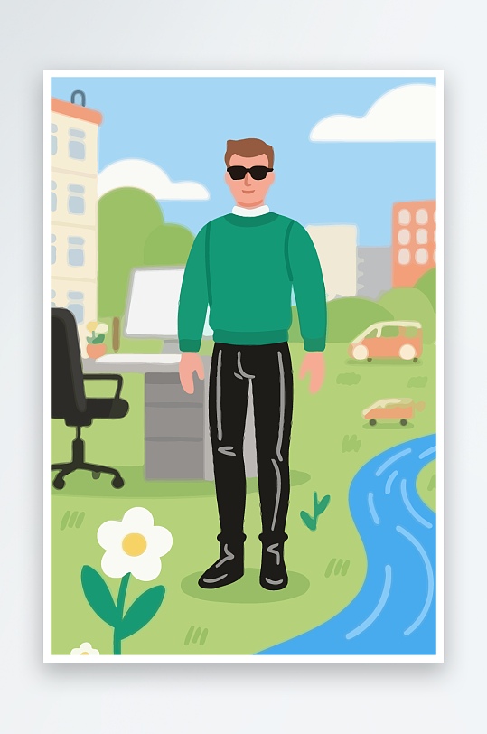 男人男子帅哥矢量插画图形元素-众图网