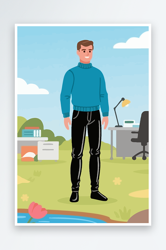 男人男子帅哥矢量插画图形元素-众图网