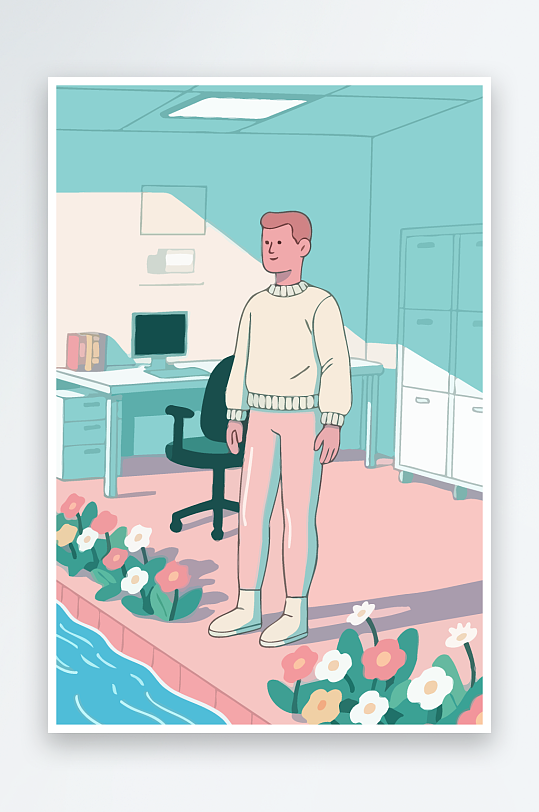 男人男子帅哥矢量插画图形-众图网