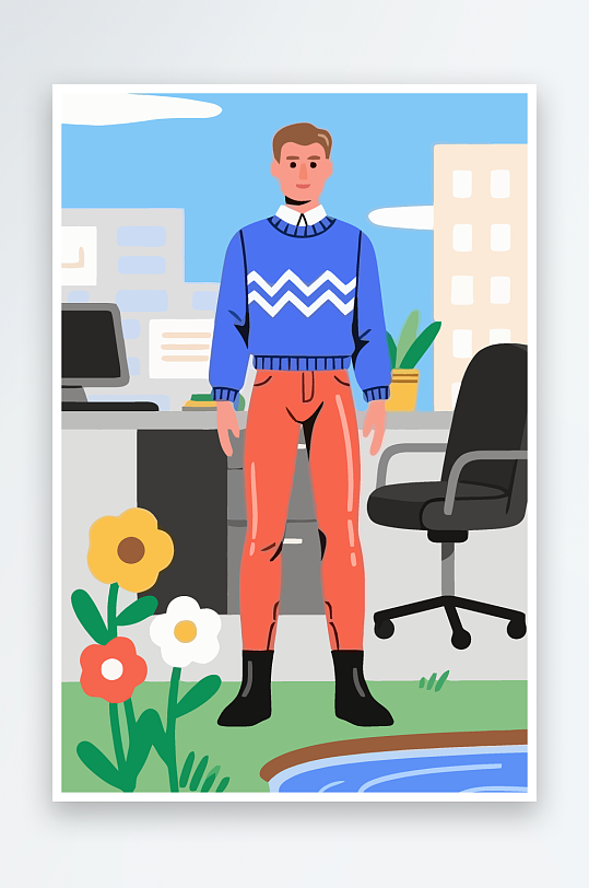 男人男子帅哥矢量插画图形-众图网