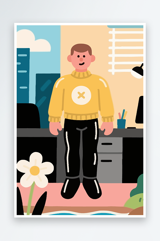 男人男子帅哥矢量插画图形-众图网