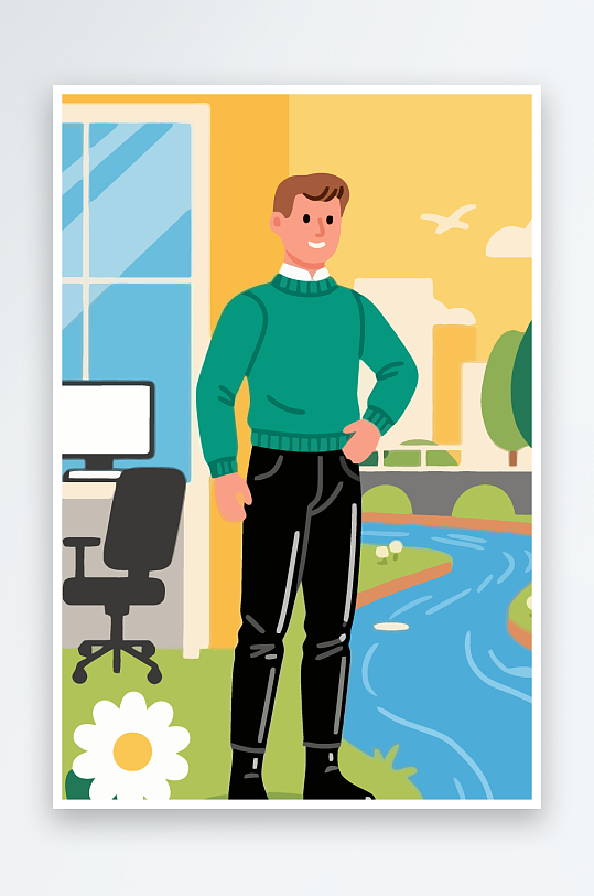 男人男子帅哥矢量插画图形-众图网