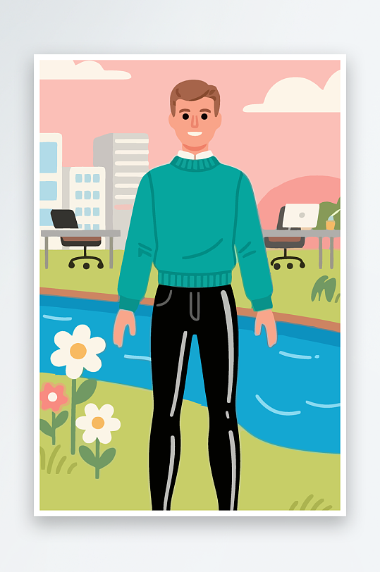 男人男子帅哥矢量插画图形-众图网