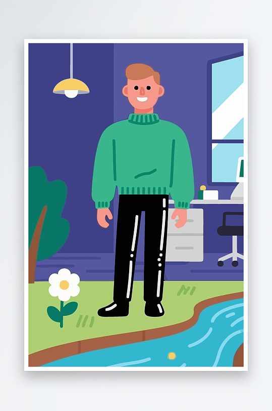 男人男子帅哥矢量插画图形-众图网