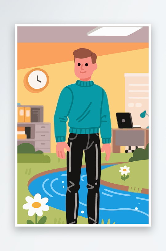 男人男子帅哥矢量插画图形-众图网