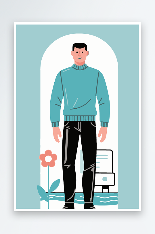 男人男子帅哥矢量插画图形-众图网