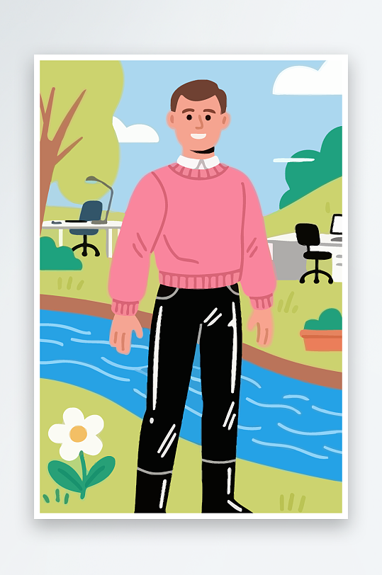 男人男子帅哥矢量插画图形-众图网