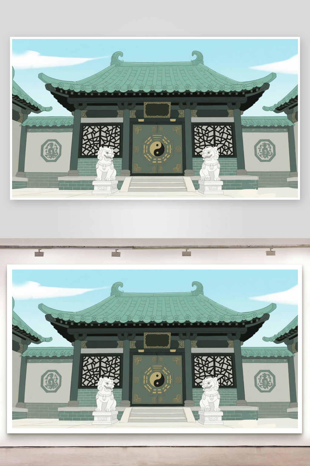 简笔画皇宫太极殿外素材