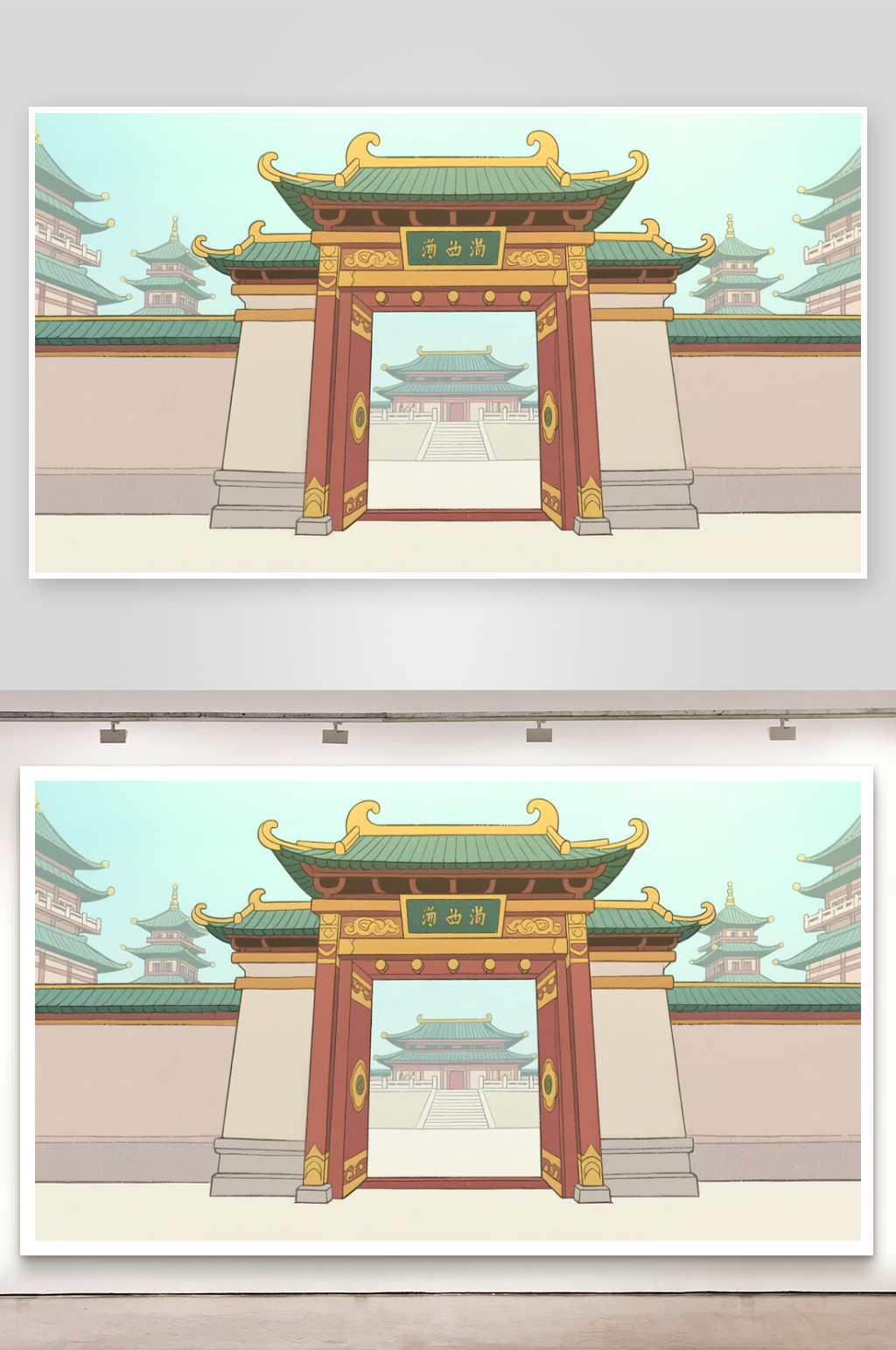简笔画皇宫偏殿入口素材