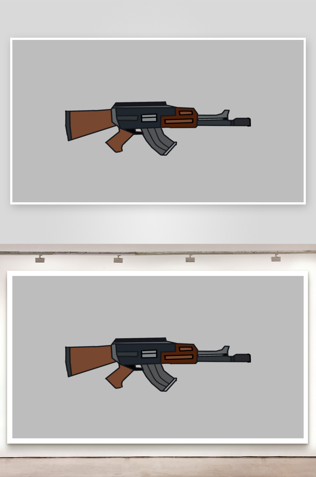 简笔插画物品合集步枪素材