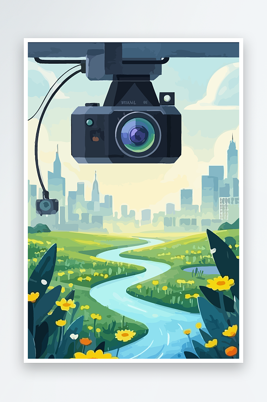 相机矢量插画图形元素-众图网