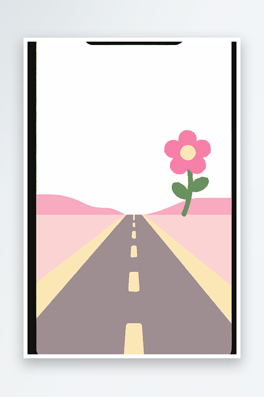 公路花矢量插画图形元素-众图网