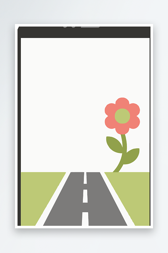 公路花图标矢量插画图形元素-众图网