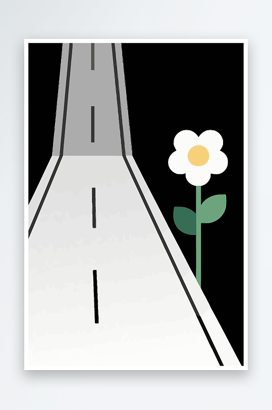公路花图标矢量插画图形元素-众图网