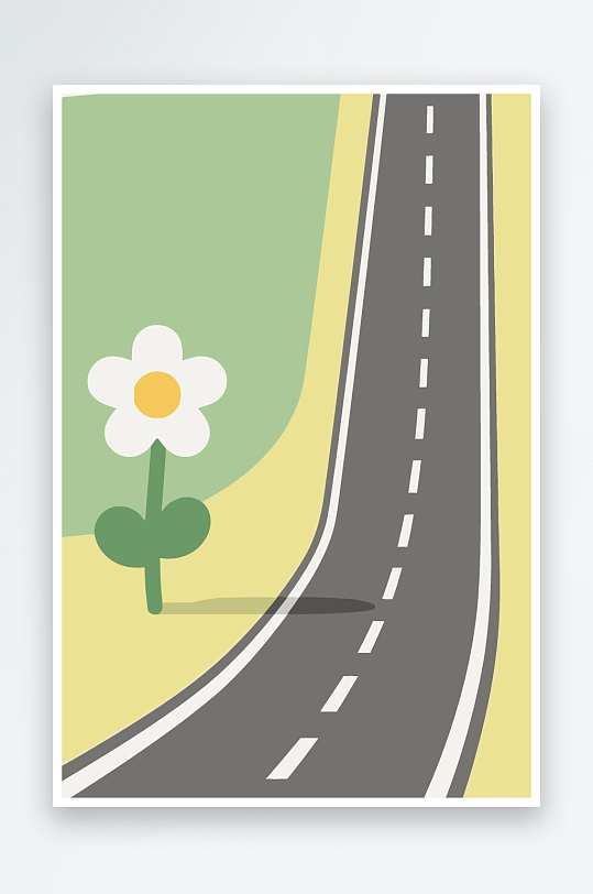 公路花矢量插画图形元素-众图网