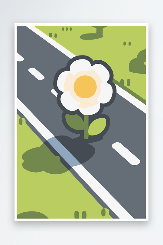 公路花图标矢量插画图形元素-众图网