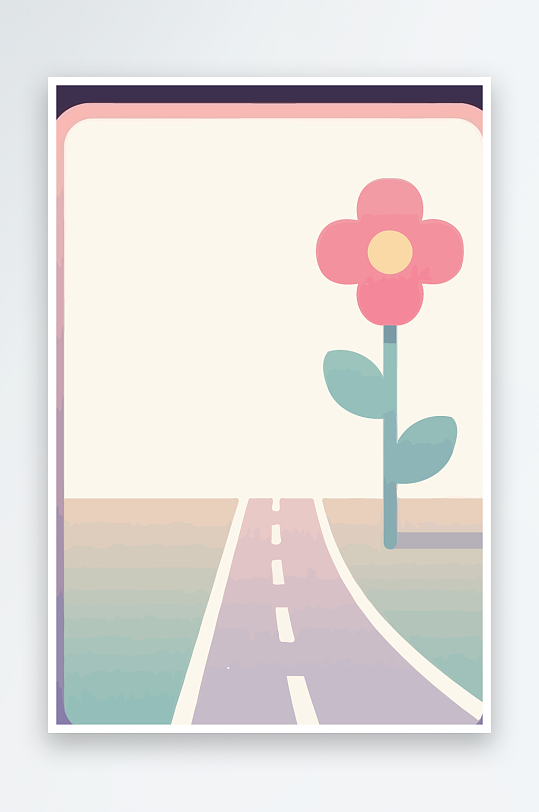 公路花图标矢量插画图形元素-众图网