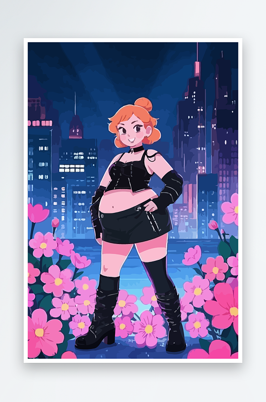 大码女孩矢量插画图形元素-众图网