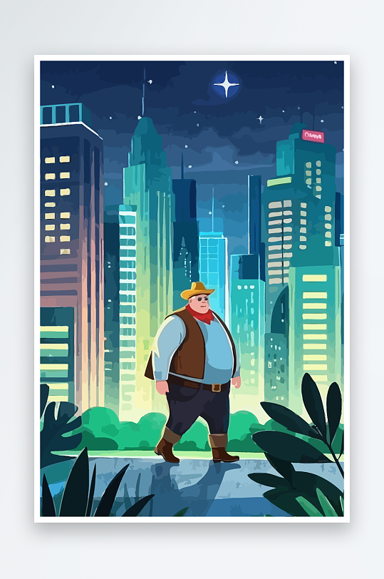 白胡子老人图标矢量插画图形元素-众图网