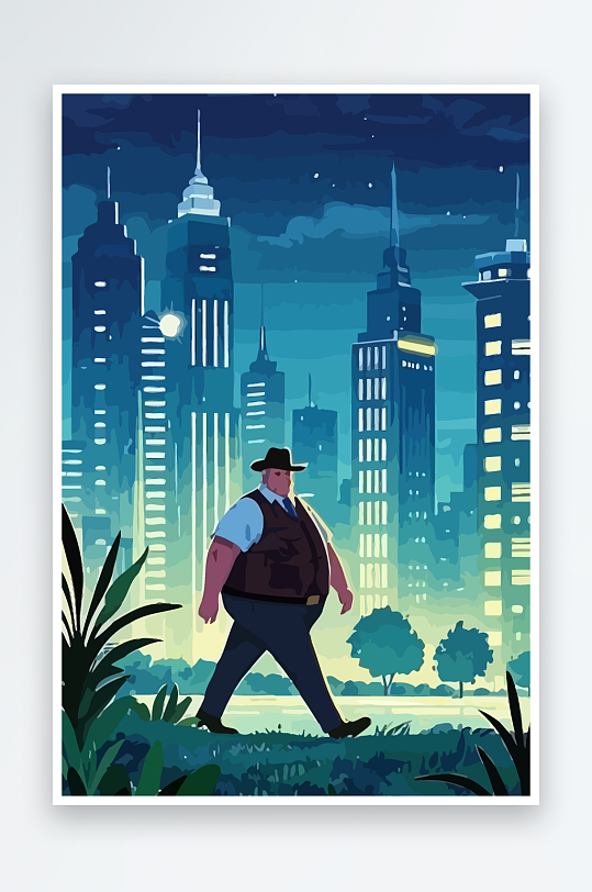 白胡子老人图标矢量插画图形元素-众图网