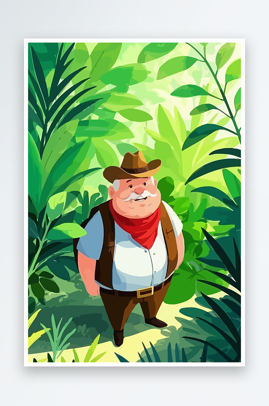 白胡子老人图标矢量插画图形元素-众图网