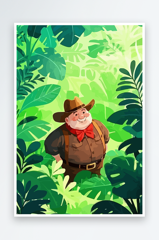 白胡子老人图标矢量插画图形元素-众图网