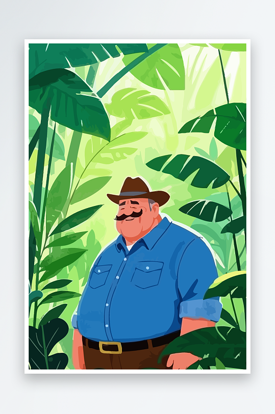 白胡子老人图标矢量插画图形元素-众图网