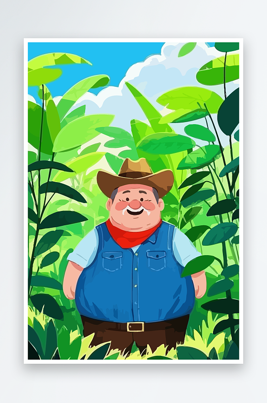 白胡子老人图标矢量插画图形元素-众图网