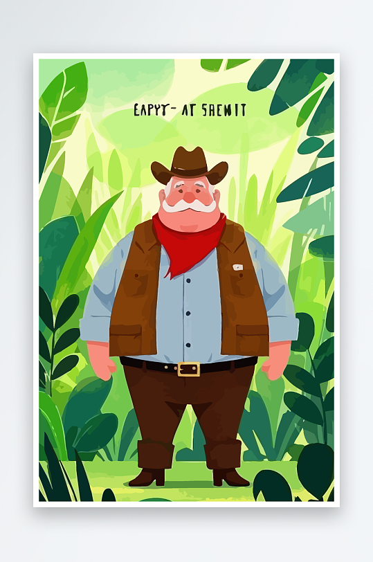 白胡子老人量插画图形元素-众图网