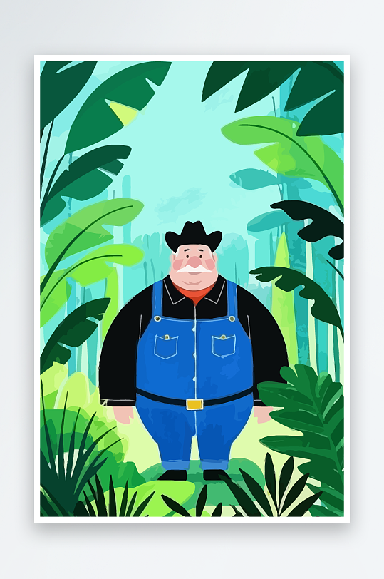 白胡子老人量插画图形元素-众图网