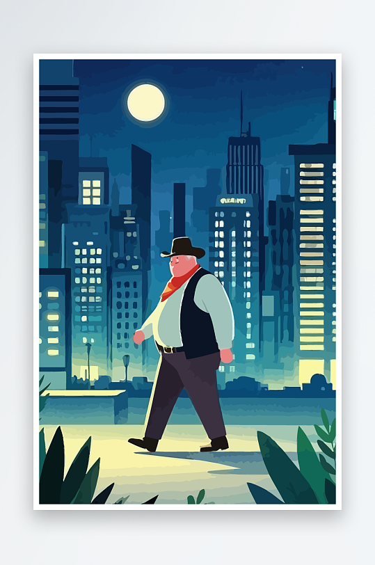 白胡子老人量插画图形元素-众图网