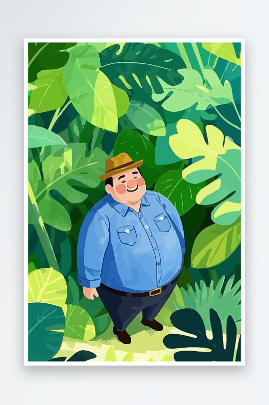 白胡子老人量插画图形元素-众图网