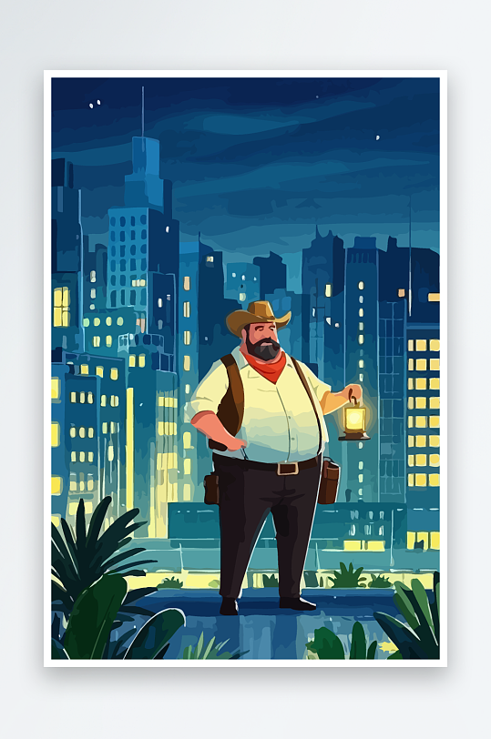 白胡子老人图标矢量插画图形元素-众图网