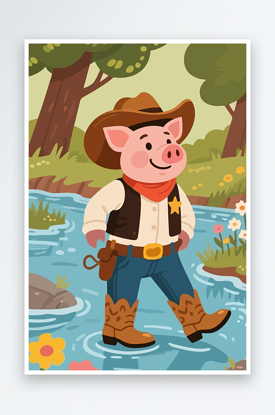 卡通猪图标矢量插画图形元素-众图网