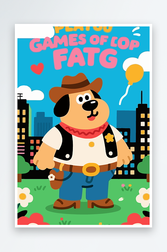 卡通狗矢量插画图形元素-众图网