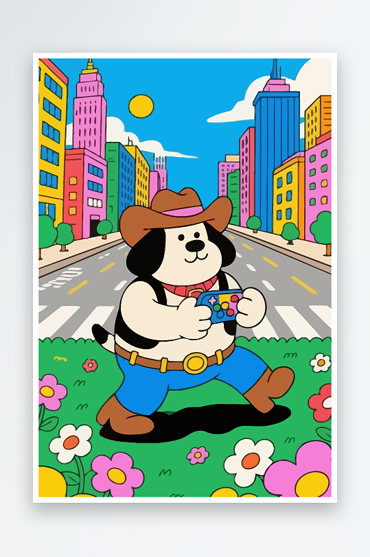 卡通狗矢量插画图形元素-众图网