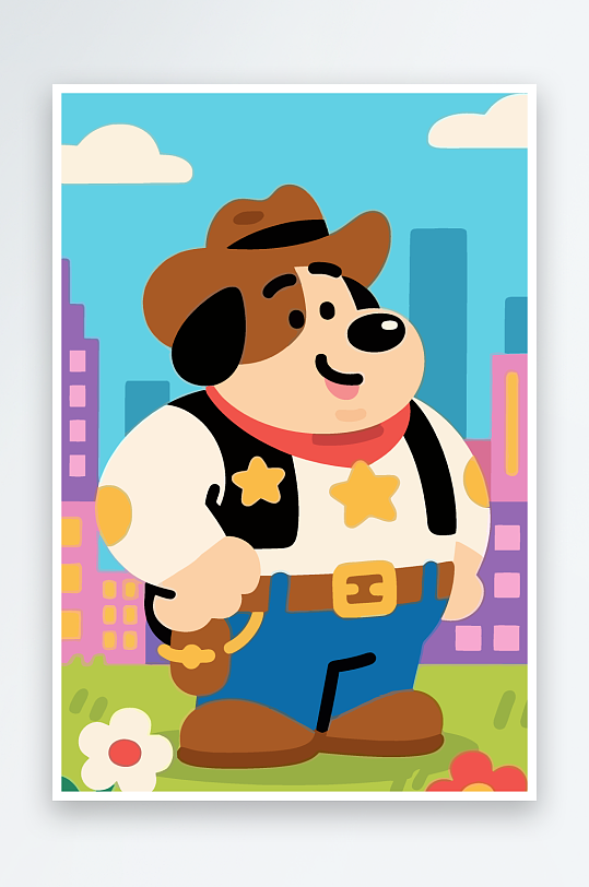 卡通狗矢量插画图形元素-众图网