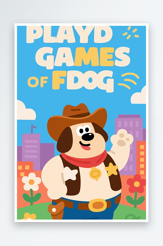 卡通狗矢量插画图形元素-众图网