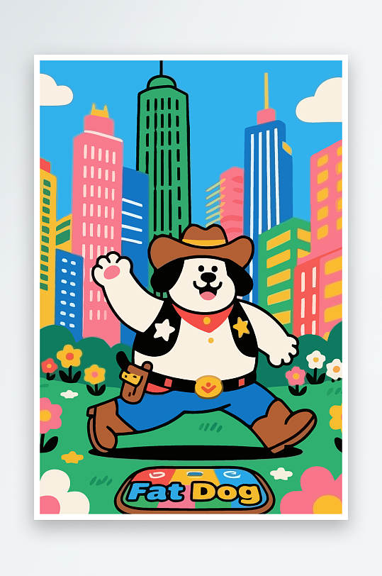 卡通狗矢量插画图形元素-众图网