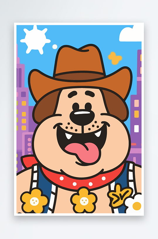 卡通狗矢量插画图形元素-众图网