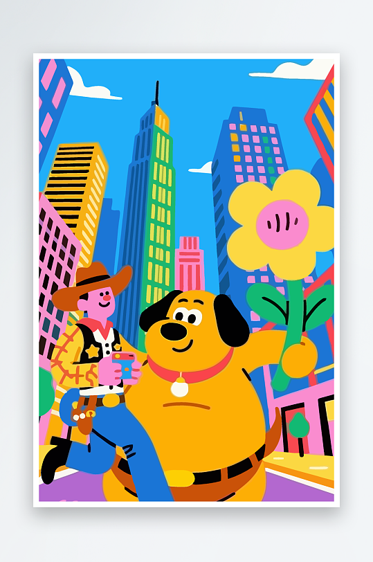 卡通狗矢量插画图形元素-众图网