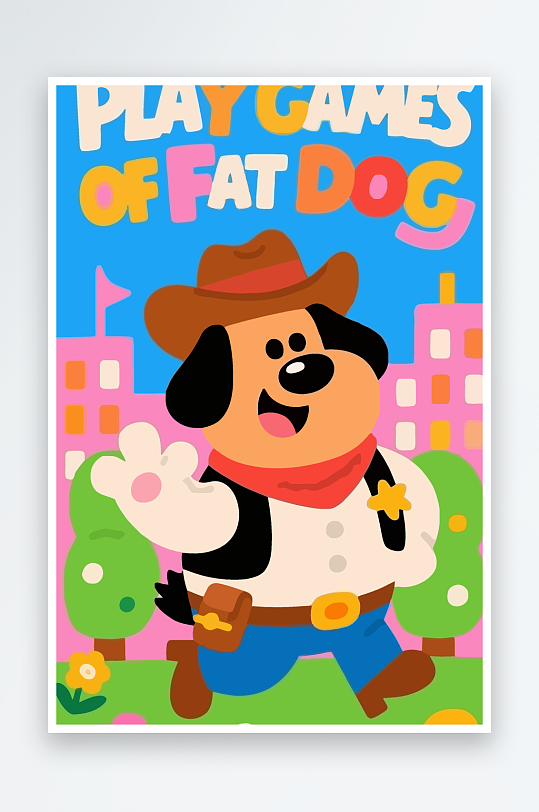 卡通狗图标矢量插画图形元素-众图网